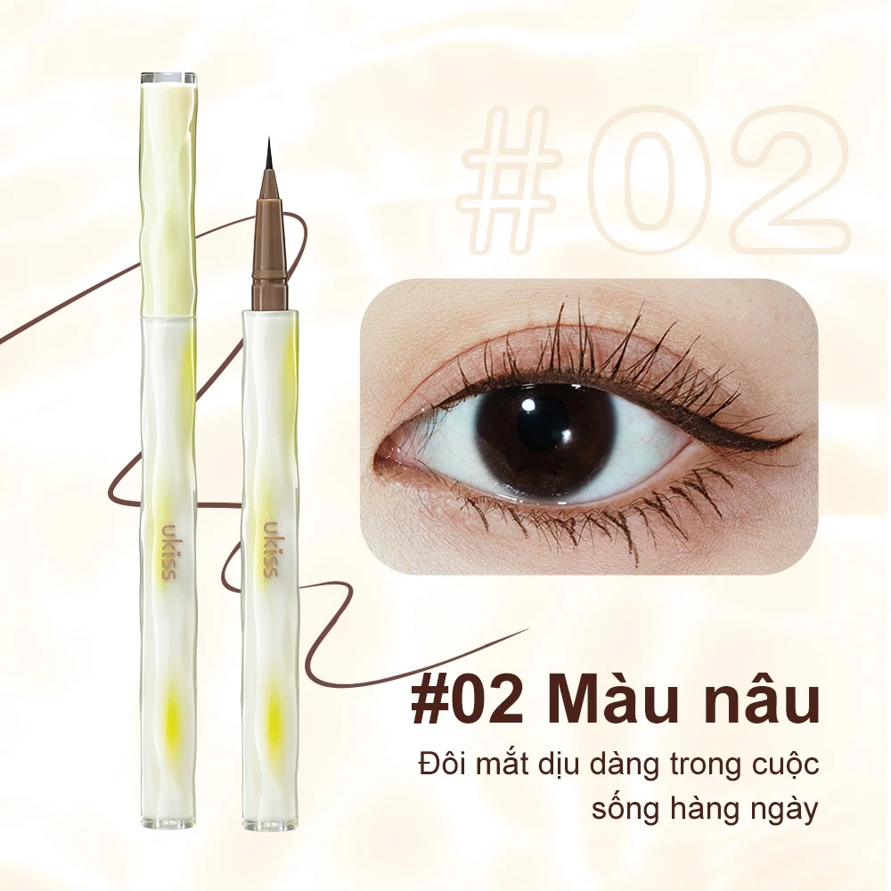 Bút Kẻ Mắt Nước Ukiss Dream Brush Eyeliner - Ngòi Cọ 0.01mm Siêu Mảnh, Chống Thấm Nước, Lâu Trôi 24h