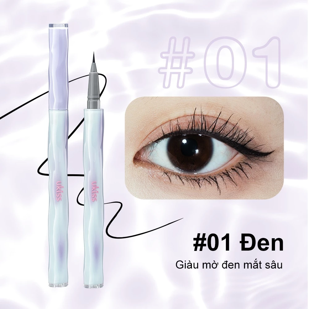 Bút Kẻ Mắt Nước Ukiss Dream Brush Eyeliner - Ngòi Cọ 0.01mm Siêu Mảnh, Chống Thấm Nước, Lâu Trôi 24h