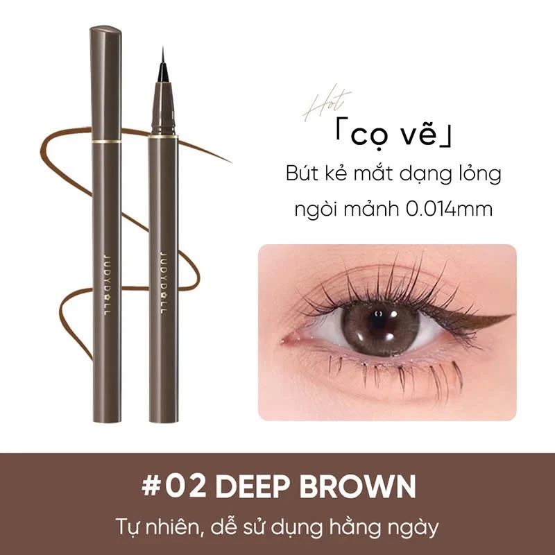 Bút Kẻ Mắt Judydoll Slim Liquid Eyeliner Siêu Mảnh, Kháng Nước, Lâu Trôi (0.4g)